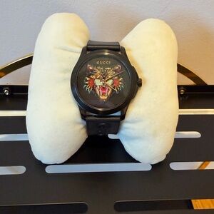 Gucci Black Watch with Fierce Tiger Design